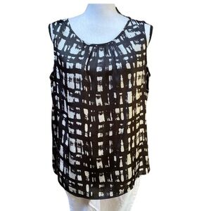 Nine West Black Sleeveless Blouse Size L